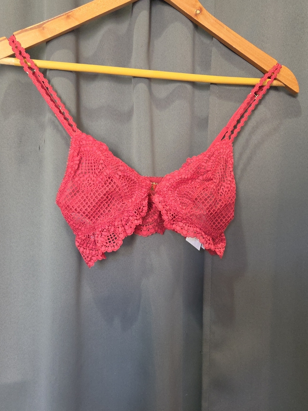 Lace Crochet Bralette - Pink
